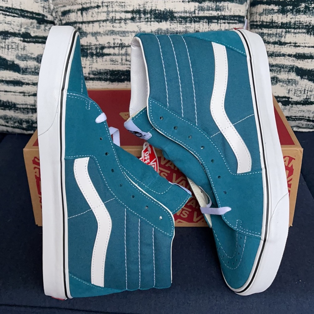Vans Sk8-Hi Blue Coral/True White MENS - Picture 12 of 16